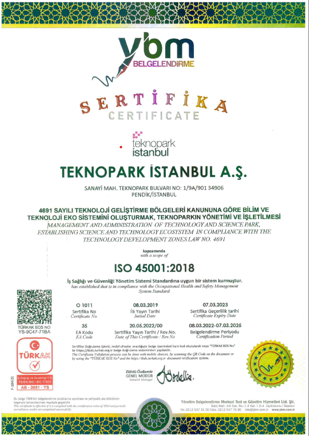 ISO 45001: 2018 İş Sağlığı ve Güvenliği Yönetim Sistemi Sertifikası