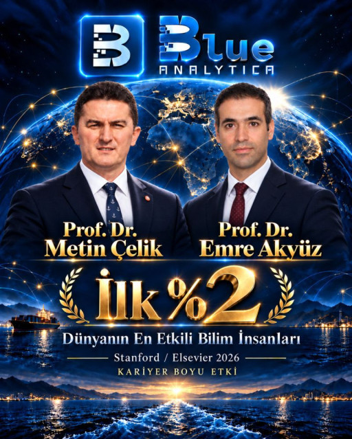 Teknopark İstanbul girişimlerinden Blueanalytica Maritime kurucu ortağı Prof. Dr. Metin Çelik ve Araştırmacı Prof. Dr. Emre Akyüz Dünyanın En Etkili Bilim İnsanları Listesinde