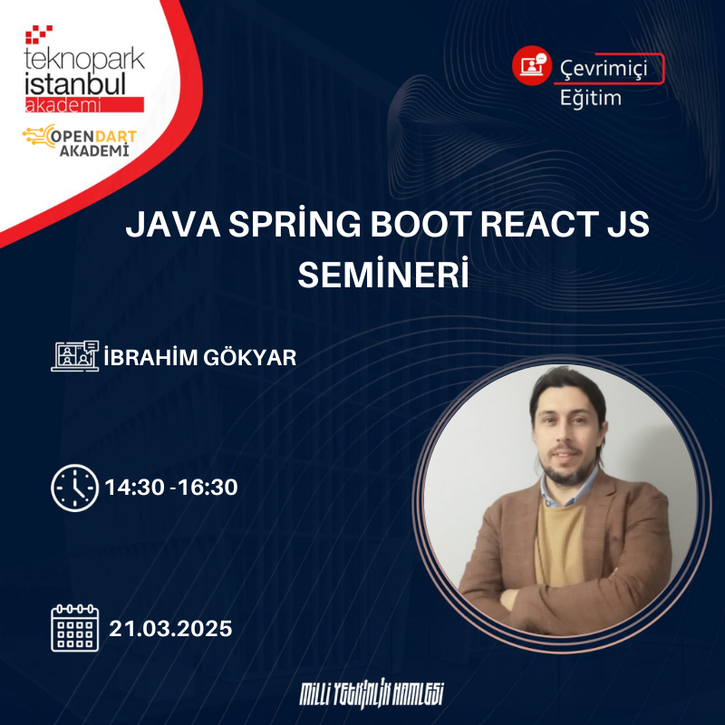 Java Spring Boot React JS Semineri - Eğitimler | Teknopark İstanbul