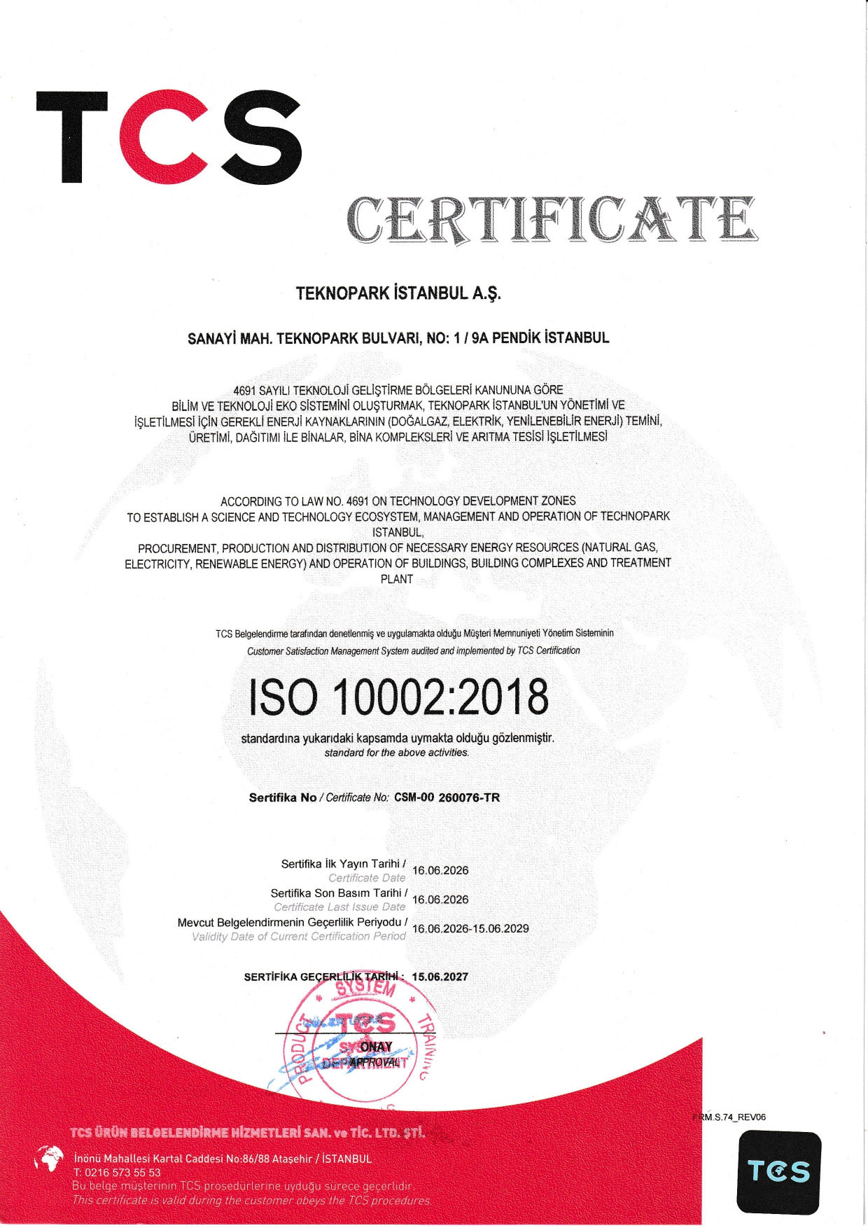 ISO 10002:2018 Müşteri Memnuniyeti Yönetim Sistemi Sertifikası
