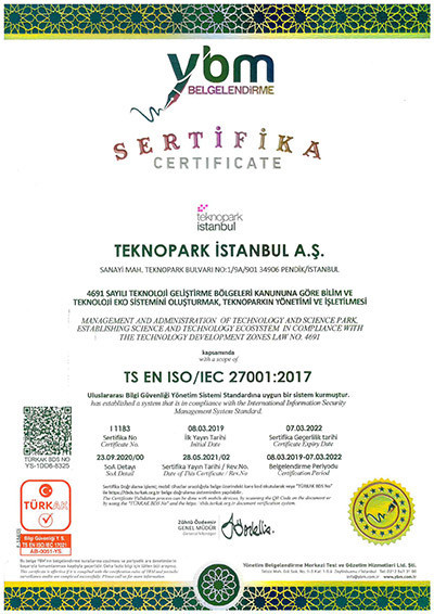 Teknopark İstanbul 27001 Sertifika