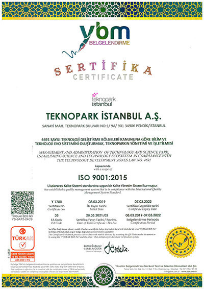 Teknopark İstanbul 9001 Sertifika