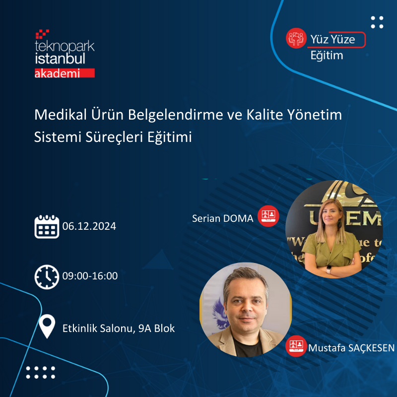 Medikal Ürün Belgelendirme ve Kalite Yönetim Sistemi Süreçleri Eğitimi